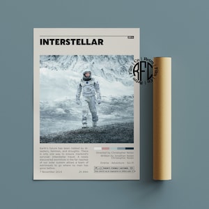 Interstellar Retro Vintage Poster | Minimalist Movie Poster | Retro Vintage Art Print | Wall Art | Home Decor
