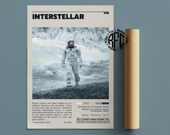 Interstellar Retro Vintage Poster | Minimalist Movie Poster | Retro Vintage Art Print | Wall Art | Home Decor