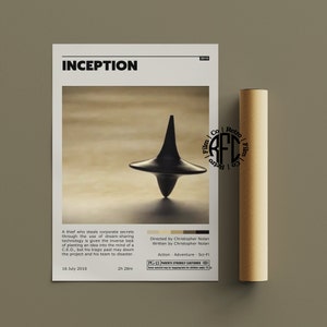 Inception Retro Vintage Poster | Minimalist Movie Poster | Retro Vintage Art Print | Wall Art | Home Decor