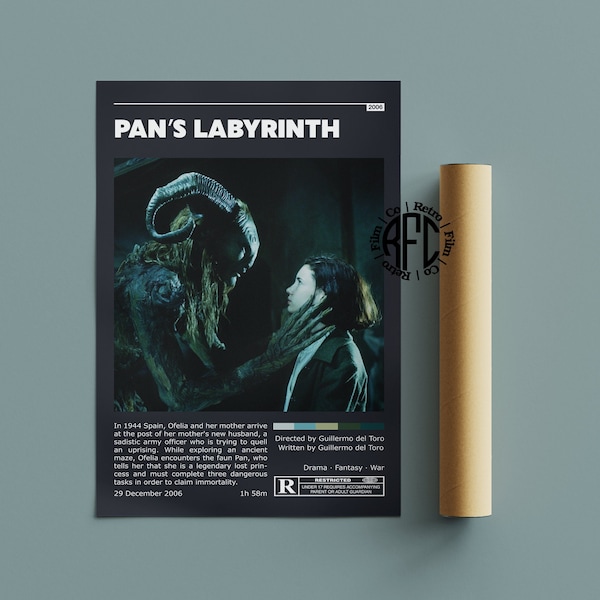 Pan's Labyrinth Retro Vintage Poster | Minimalist Movie Poster | Retro Vintage Art Print | Wall Art | Home Decor