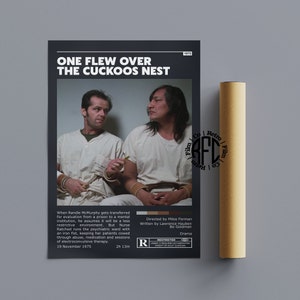 One Flew Over The Cuckoos Nest Retro Vintage Poster | Minimalist Movie Poster | Retro Vintage Art Print | Wall Art | Home Decor