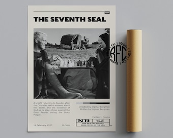 The Seventh Seal Retro Vintage Poster | Minimalist Movie Poster | Retro Vintage Art Print | Wall Art | Home Decor