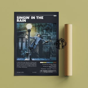 Singin&#39; In The Rain Retro Vintage Poster | Minimalist Movie Poster | Retro Vintage Art Print | Wall Art | Home Decor