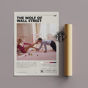 The Wolf Of Wall Street Retro Vintage Poster | Minimalist Movie Poster | Retro Vintage Art Print | Wall Art | Home Decor