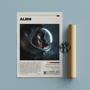 Alien Retro Vintage Poster | Minimalist Movie Poster | Retro Vintage Art Print | Wall Art | Home Decor