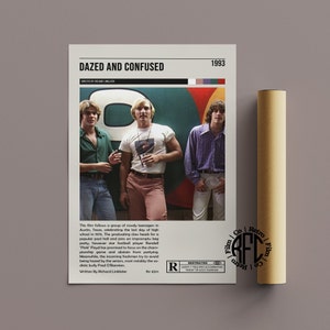 Dazed And Confused Retro Vintage Poster | Minimalist Movie Poster | Retro Vintage Art Print | Wall Art | Home Decor