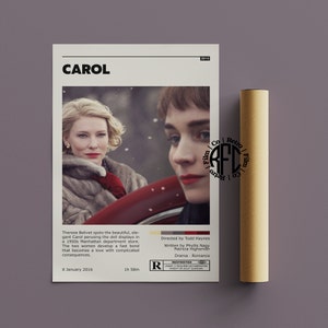 Carol Retro Vintage Poster | Minimalist Movie Poster | Retro Vintage Art Print | Wall Art | Home Decor