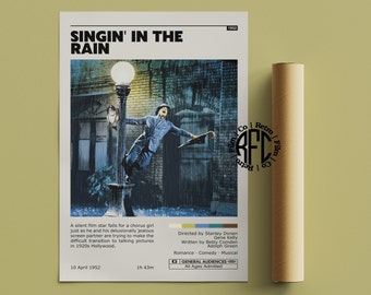 Vintage Singin' In The Rain Movie Poster - A4 Print - Classic Film Reproduction
