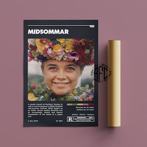 Midsommar Retro Vintage Poster | Minimalistisches Film poster | Retro Vintage Kunstdruck | Wandbild | Home Dekor