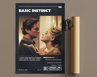Basic Instinct Retro Vintage Poster | Minimalist Movie Poster | Retro Vintage Art Print | Wall Art | Home Decor