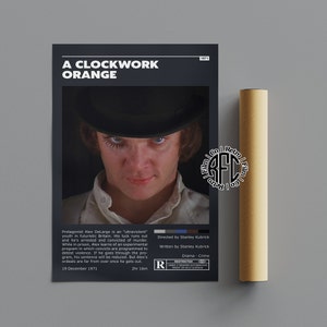 A Clockwork Orange Retro Vintage Poster | Minimalist Movie Poster | Retro Vintage Art Print | Wall Art | Home Decor