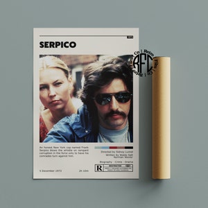 Serpico Retro Vintage Poster | Minimalistisches Film poster | Retro Vintage Kunstdruck | Wandbild | Home Dekor