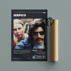 Serpico Retro Vintage Poster | Minimalistisches Film poster | Retro Vintage Kunstdruck | Wandbild | Home Dekor
