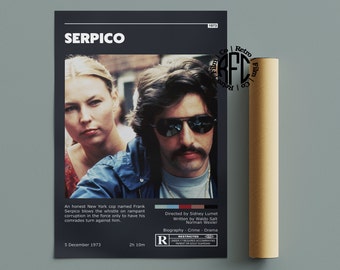 Serpico Retro Vintage Poster | Minimalist Movie Poster | Retro Vintage Art Print | Wall Art | Home Decor