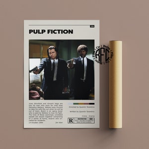 Pulp Fiction Retro Vintage Poster | Minimalist Movie Poster | Retro Vintage Art Print | Wall Art | Home Decor