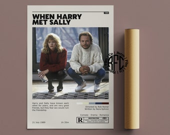 When Harry Met Sally Retro Vintage Poster | Minimalist Movie Poster | Retro Vintage Art Print | Wall Art | Home Decor
