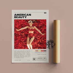 American Beauty Retro Vintage Poster | Minimalist Movie Poster | Retro Vintage Art Print | Wall Art | Home Decor