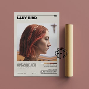 Lady Bird Retro Vintage Poster / Minimalist Movie Poster / Retro Vintage Art Print / Wall Art / Home Decor