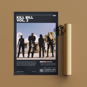 Kill Bill Vol 2 Retro Vintage Poster | Minimalist Movie Poster | Retro ...