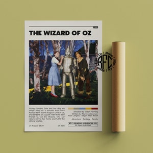 The Wizard Of Oz Retro Vintage Poster | Minimalist Movie Poster | Retro Vintage Art Print | Wall Art | Home Decor