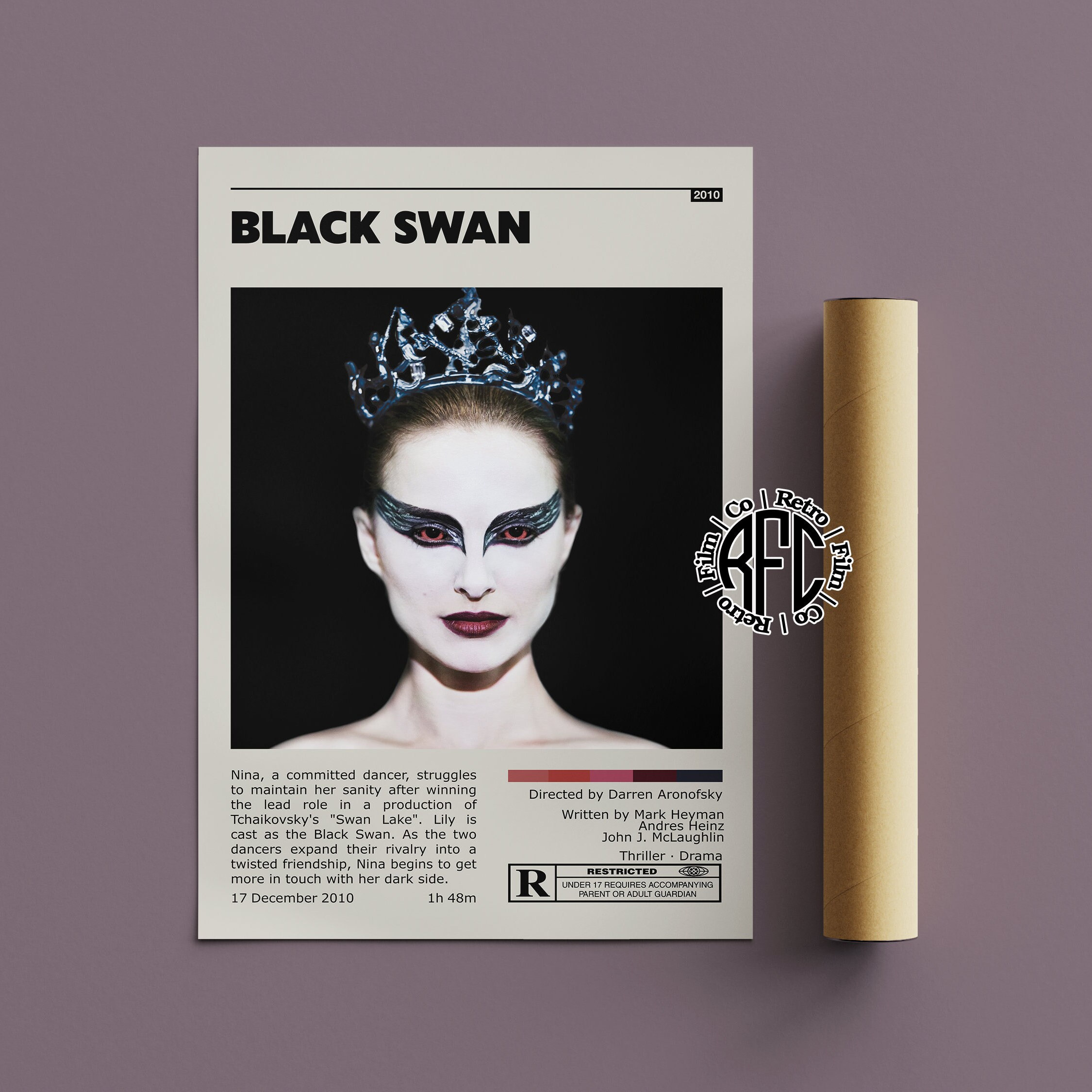 Black Swan Retro Vintage Poster | Minimalist Movie Poster | Retro Vintage Art Print | Wall Art | Home Decor
