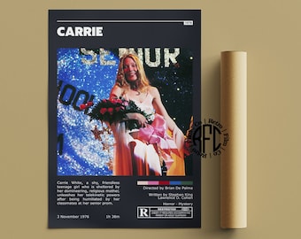 Carrie Retro Vintage Poster | Minimalist Movie Poster | Retro Vintage Art Print | Wall Art | Home Decor