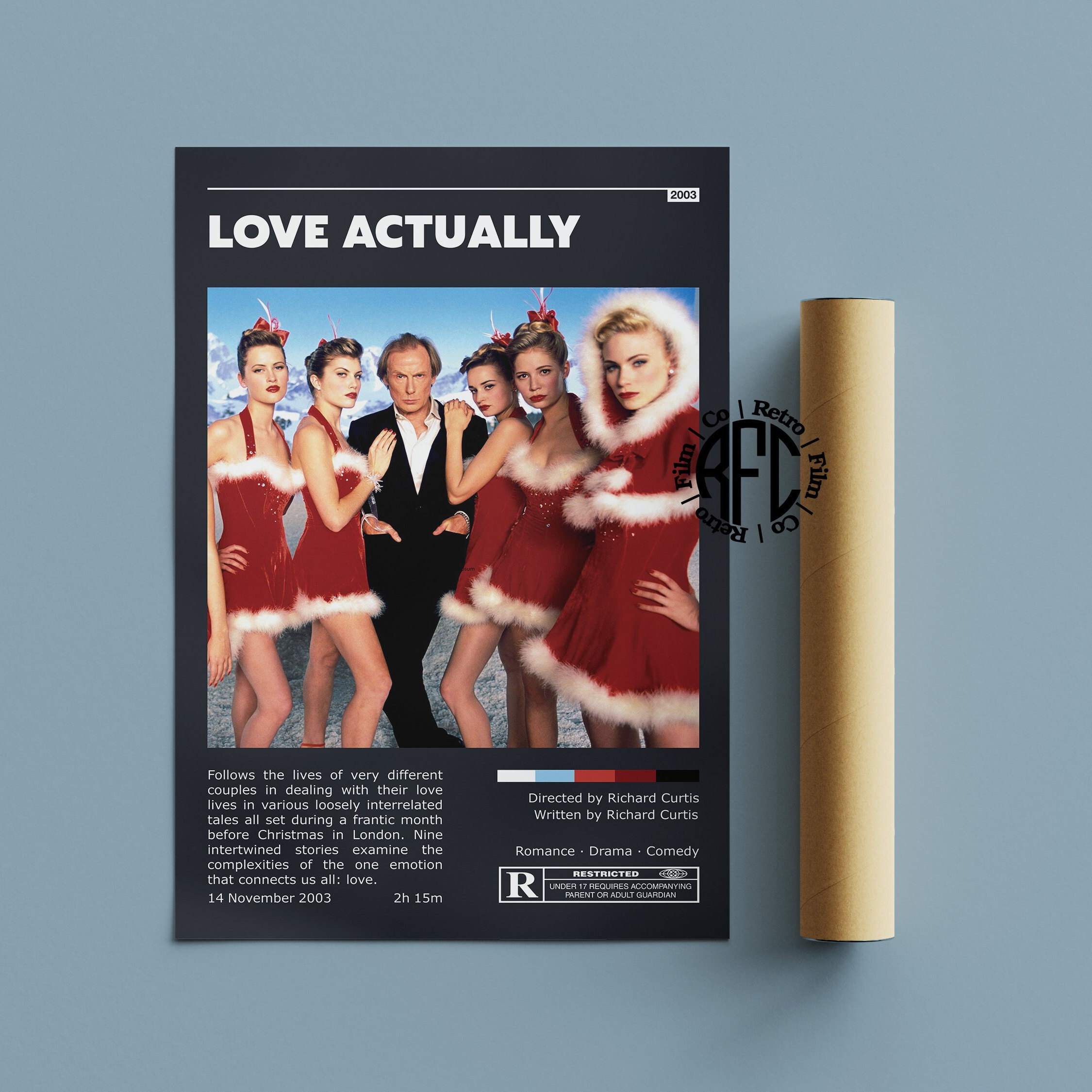 Love Actually Retro Vintage Poster Minimalist Movie Poster Retro
