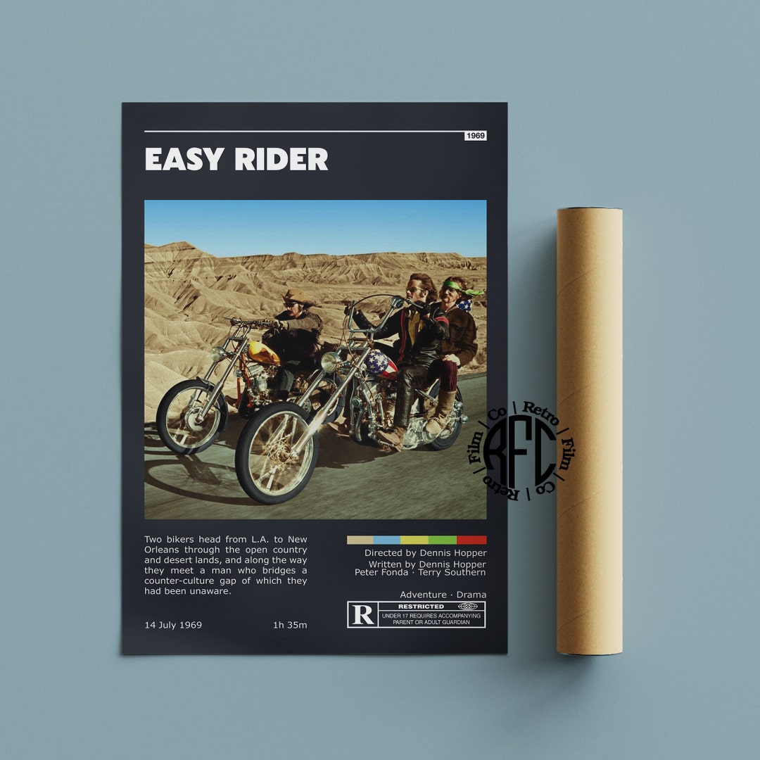 Poster Rider Easy Rider Retro Vintage Poster | Minimalist Movie Poster | Retro ...