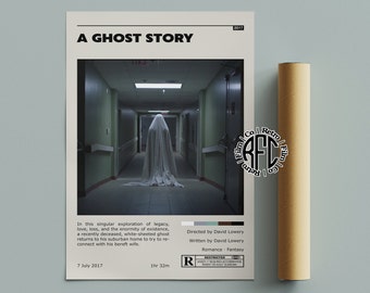 Een Ghost Story Retro Vintage Poster | Minimalistische Film Poster | Retro Vintage Art Print | Kunst aan de muur | Woondecoratie