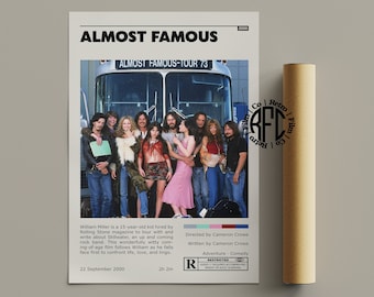 Almost Famous Retro Vintage Poster | Minimalist Movie Poster | Retro Vintage Art Print | Wall Art | Home Decor