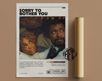 Sorry To Bother You Retro Vintage Poster | Minimalist Movie Poster | Retro Vintage Art Print | Wall Art | Home Decor