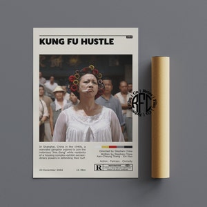 Kung Fu Hustle Retro Vintage Poster | Minimalist Movie Poster | Retro Vintage Art Print | Wall Art | Home Decor