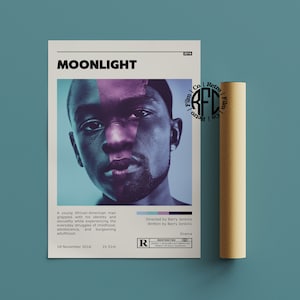 Moonlight Retro Vintage Poster | Minimalist Movie Poster | Retro Vintage Art Print | Wall Art | Home Decor
