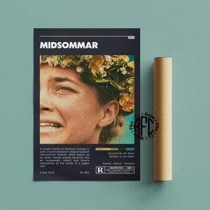 Midsommar Retro Vintage Poster | Minimalistisches Film poster | Retro Vintage Kunstdruck | Wandbild | Home Dekor