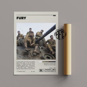 Fury Retro Vintage Poster | Minimalist Movie Poster | Retro Vintage Art Print | Wall Art | Home Decor