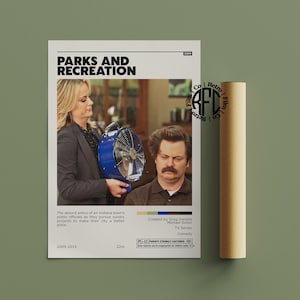 Parks And Recreation Retro Vintage Poster | Minimalist Movie Poster | Retro Vintage Art Print | Wall Art | Home Decor