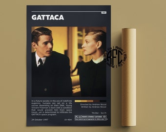 Gattaca Retro Vintage Poster | Minimalist Movie Poster | Retro Vintage Art Print | Wall Art | Home Decor