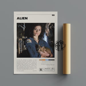 Alien Retro Vintage Poster | Minimalist Movie Poster | Retro Vintage Art Print | Wall Art | Home Decor