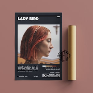 Lady Bird Retro Vintage Poster / Minimalist Movie Poster / Retro Vintage Art Print / Wall Art / Home Decor