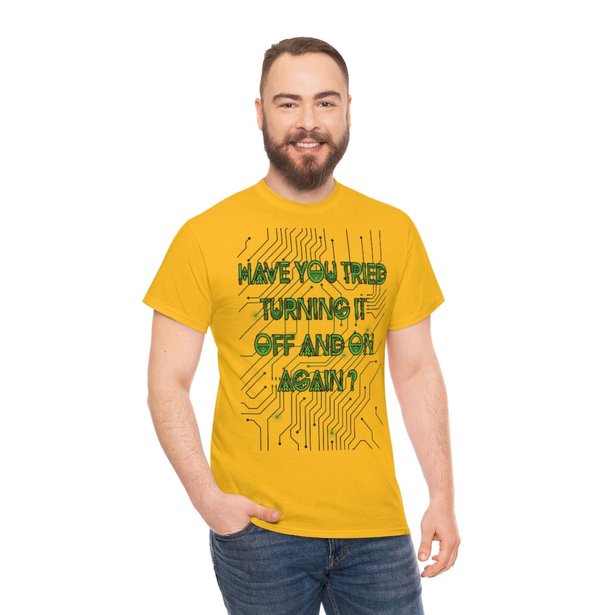 Urban Backwoods T-Shirt Uomo – Have You Tried Turning It Off And On Again? 100% Cotone, Vestibilità Regular - 2