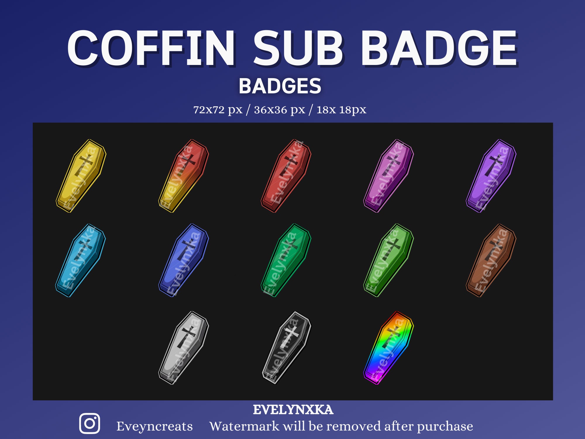 13 Coffin Sub Badges / Coffin Twitch Sub Badges / Coffin Bit Badges ...