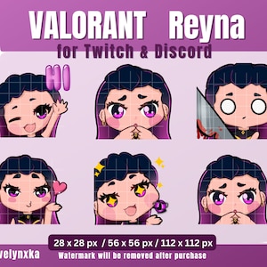 Cute Valorant Reyna Emote / Valorant Emote / Chibi Emote / Twitch Emote / Discord Emote