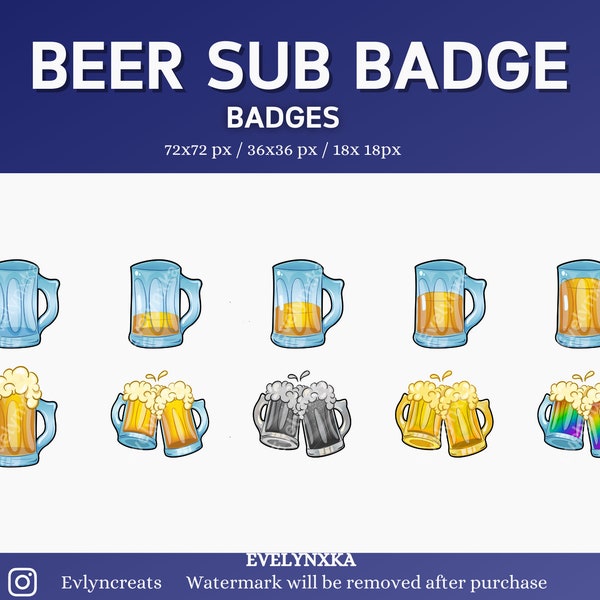Bier Sub Abzeichen / Frisches Bier Sub Badge / Beer Bit Badge für deinen Stream