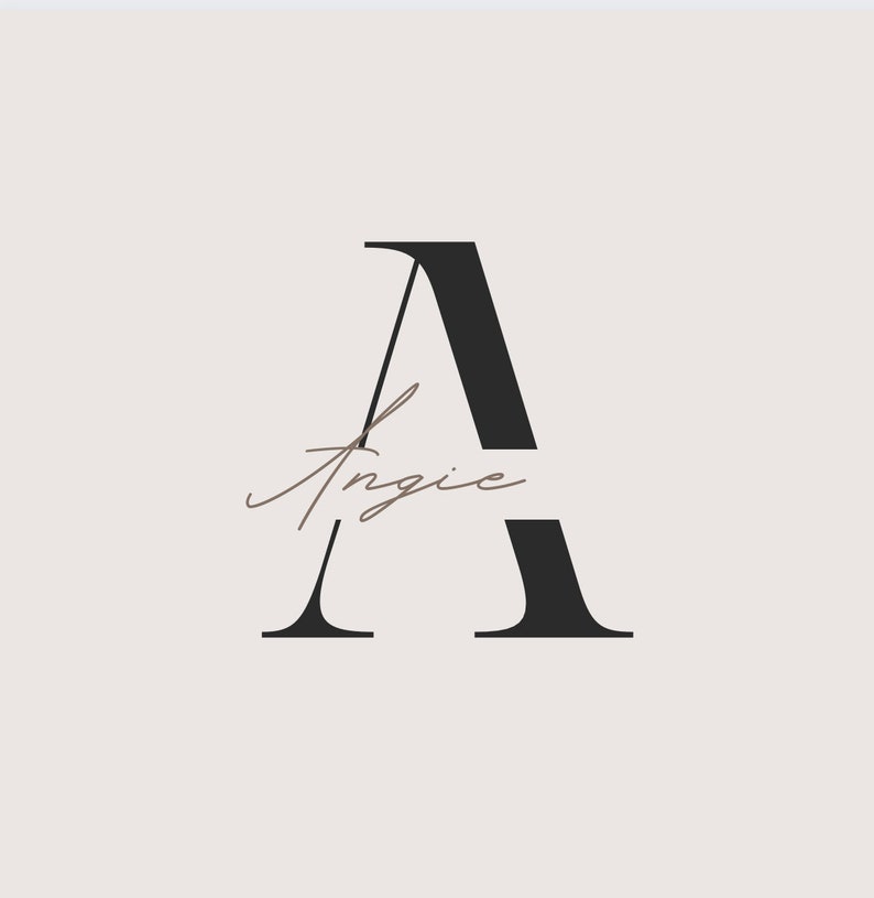 Angie Script Custom Name Logo| Name Logo| Monogram Name| Digital File| Minimalist ...