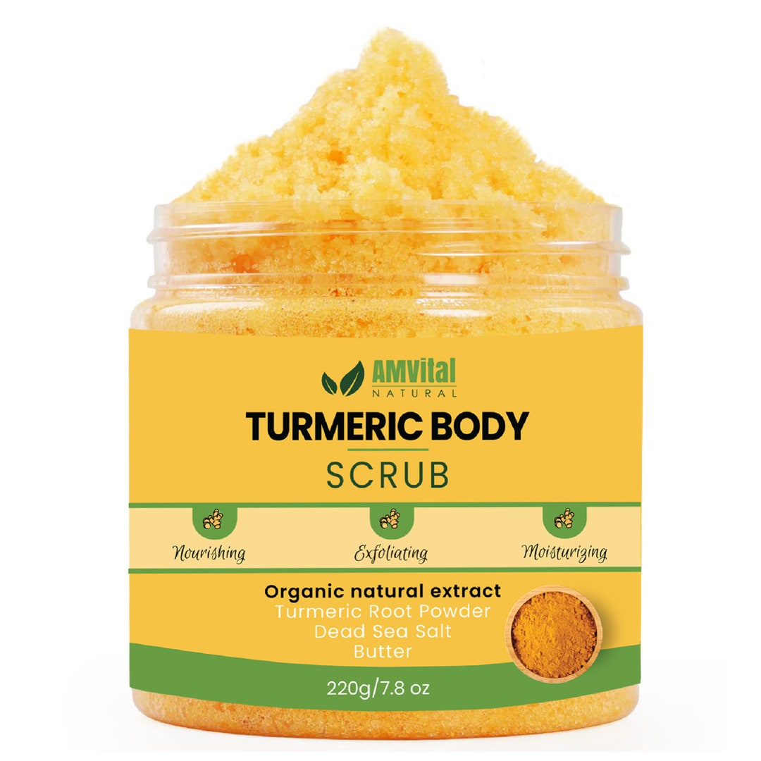 Amvital Turmeric Body Scrub Acne, Dark Spots, Smooth Skin, Exfoliate