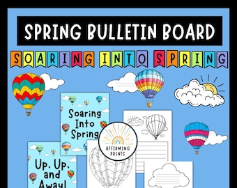 Spring Bulletin Board Kit, Hot Air Balloon Craft, Hot Air Balloon Bulletin Board, Spring Craft