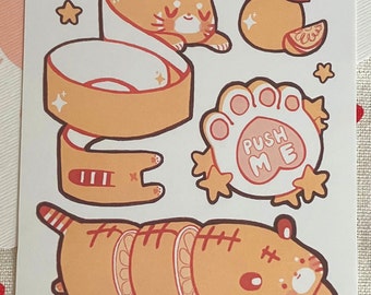 Orange tiger sticker sheet