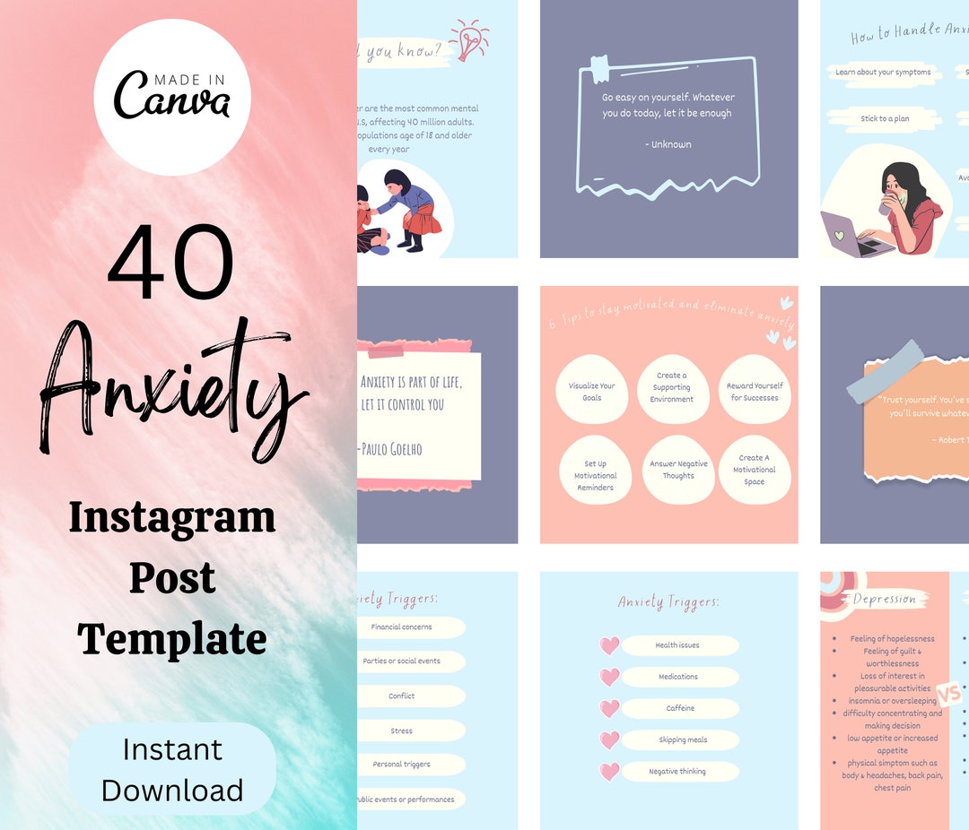 40 Anxiety Engagement Social Media Post Done for You. Instagram Post ...