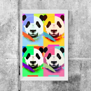 Andy Warhol Inspired Adorable Panda Digital Print