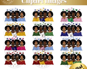 Faceless Sorority/Sisterhood Clip Art with a Small Business Extended Use License | Exclusive Designs | Sorority Clipart | 12 PNGs